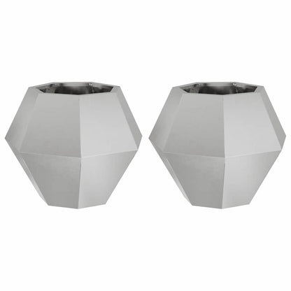 Fioriera 2 pcs Argento 50 x 50 x 40 cm Acciaio inossidabile