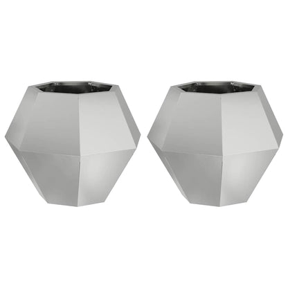 Fioriera 2 pcs Argento 50 x 50 x 40 cm Acciaio zincato