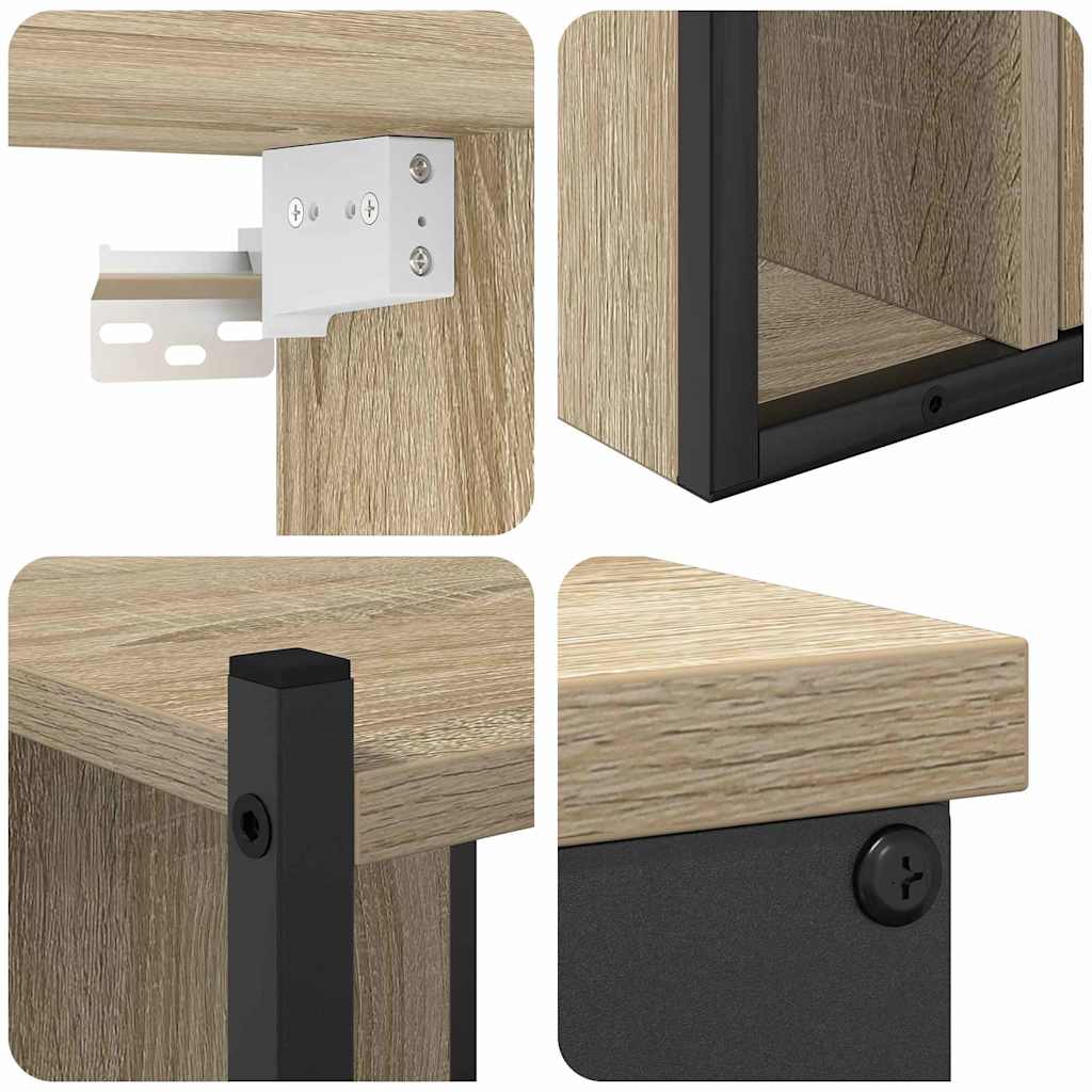 Set di mobili per il bagno con lo scaffale 4 pcs Rovere Sonoma | homemem39