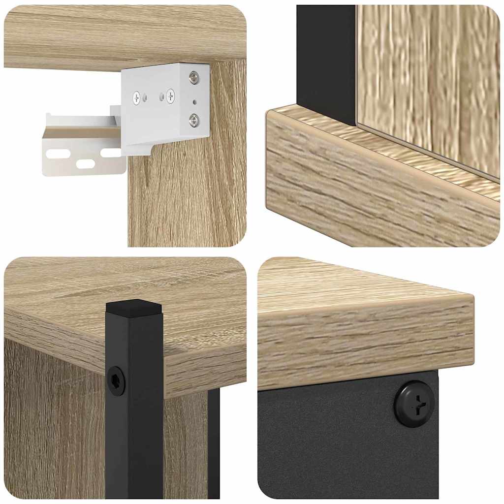 Set di mobili per il bagno con lo scaffale 4 pcs Rovere Sonoma | homemem39