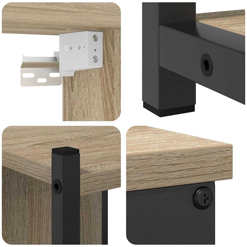 Set di mobili per il bagno con lo scaffale 4 pcs Rovere Sonoma | homemem39