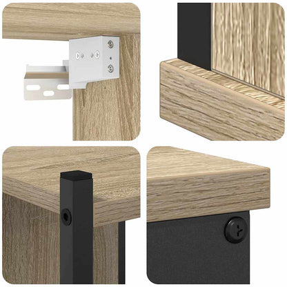 Set di mobili per il bagno con lo scaffale 4 pcs Rovere Sonoma | homemem39