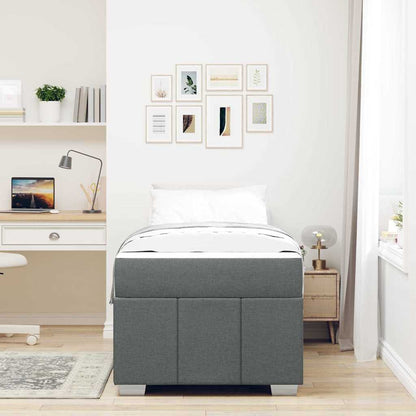 Struttura del letto Grigio scuro 90 x 190 cm Tessuto | homemem39