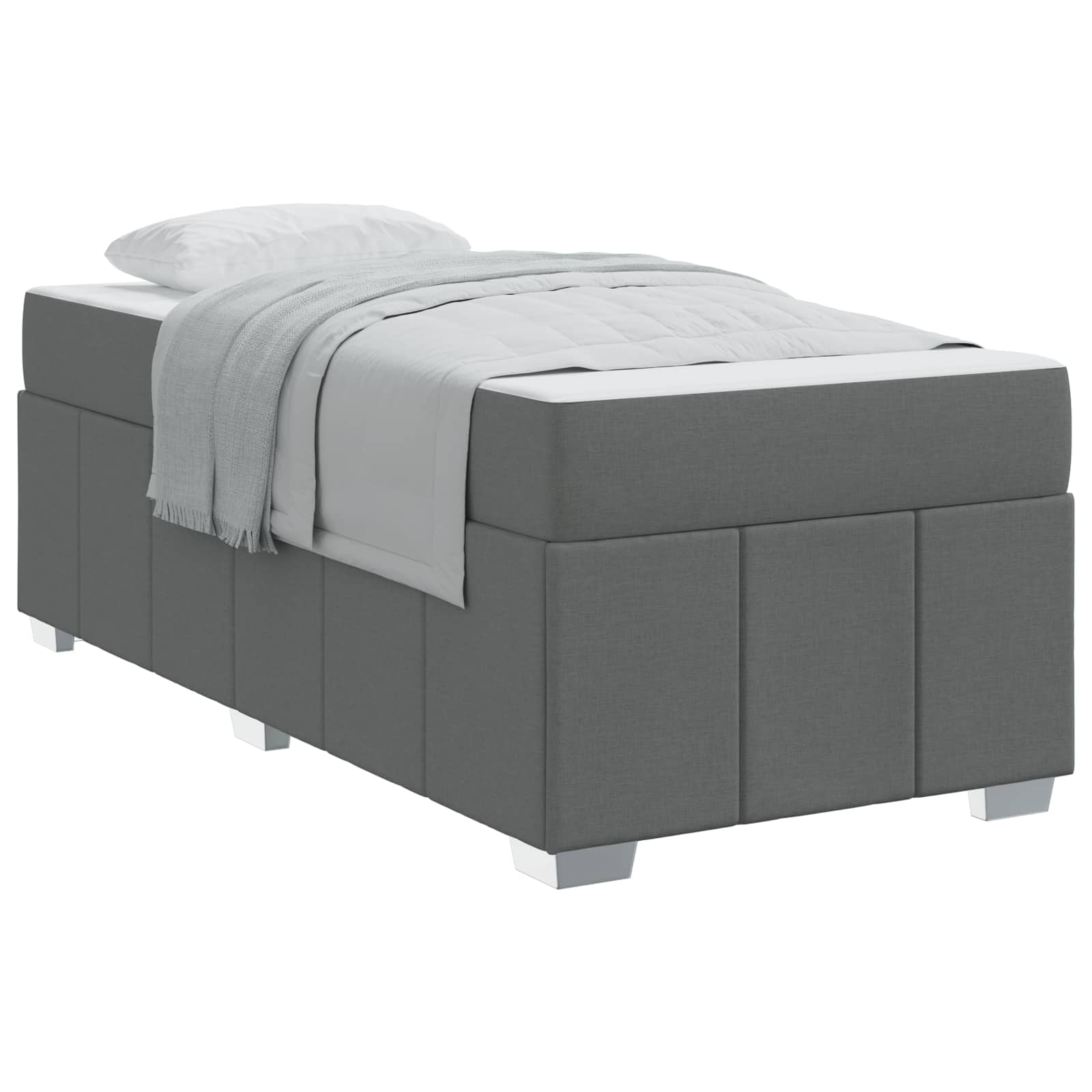 Struttura del letto Grigio scuro 90 x 190 cm Tessuto | homemem39