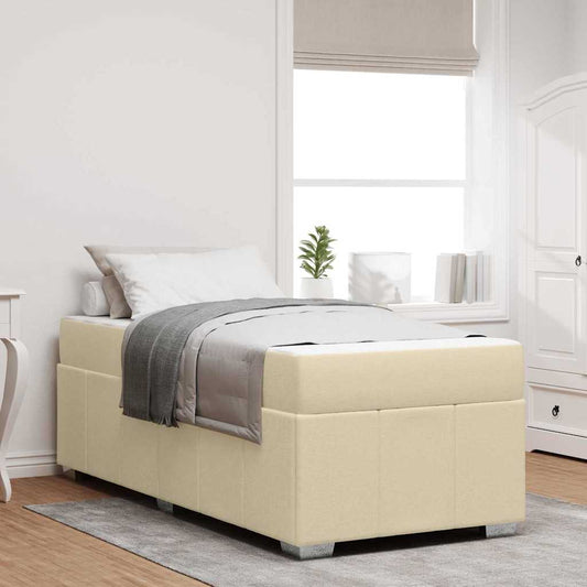 Struttura del letto con materasso Crema 90 x 190 cm Tessuto