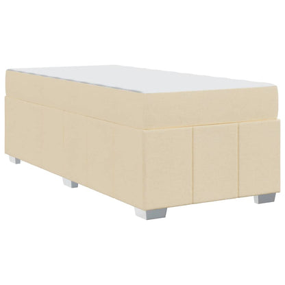 Struttura del letto con materasso Crema 90 x 190 cm Tessuto