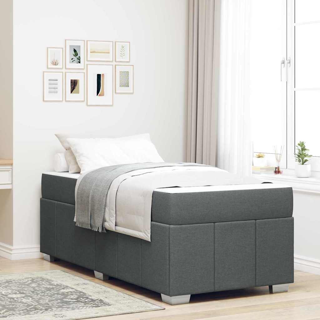 Struttura del letto Grigio scuro 90 x 200 cm Tessuto | homemem39