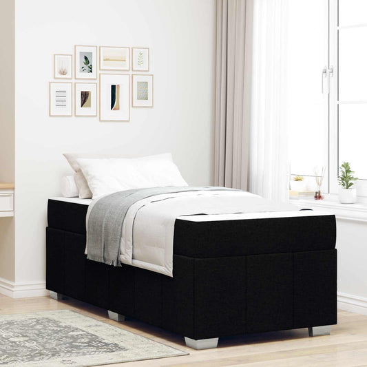 Struttura del letto con materasso Nero 90 x 200 cm Tessuto | homemem39