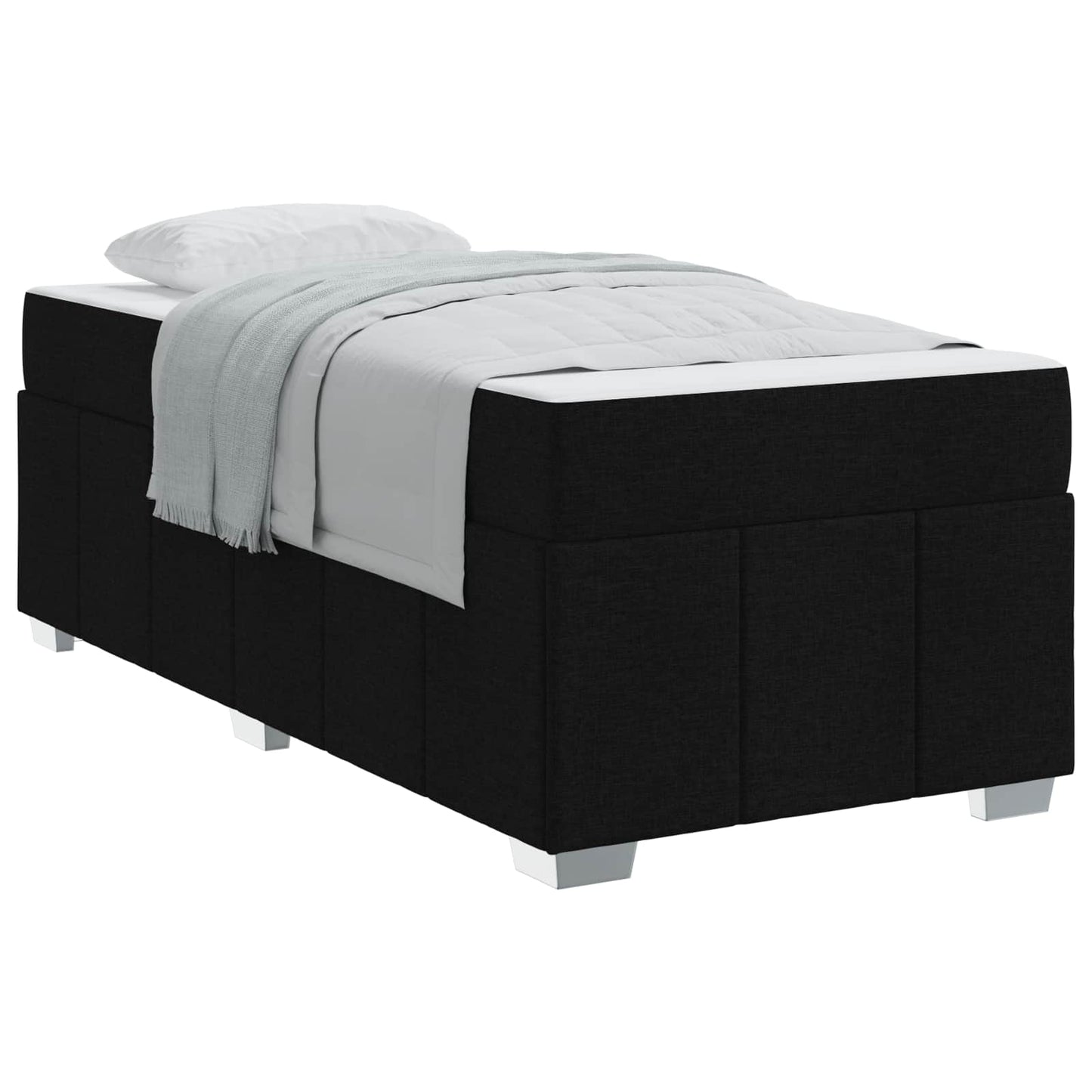 Struttura del letto con materasso Nero 90 x 200 cm Tessuto | homemem39