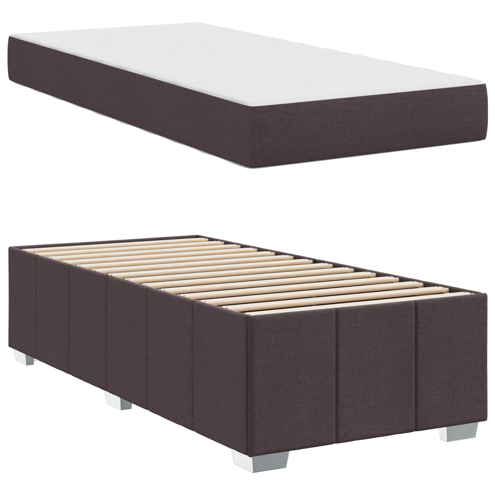 Struttura del letto Marrone Scuro 90 x 200 cm Tessuto | homemem39