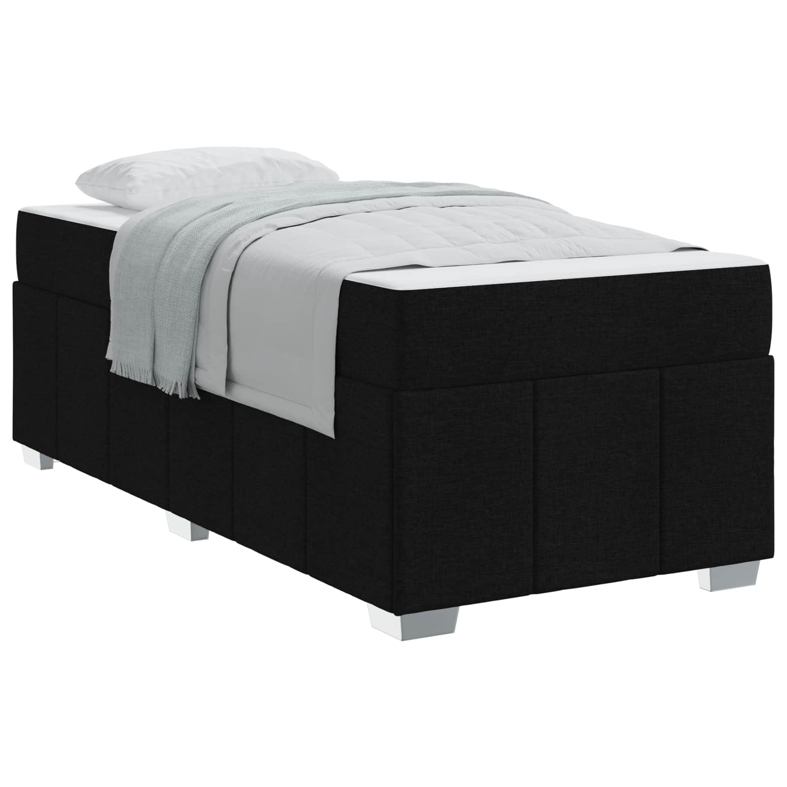 Struttura del letto con materasso Nero 100 x 200 cm Tessuto | homemem39