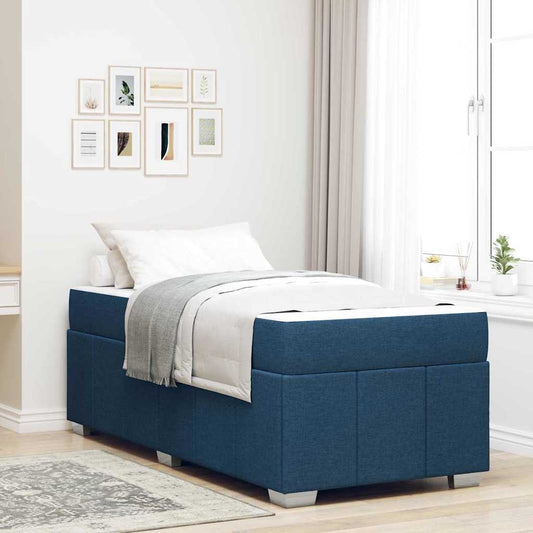 Struttura del letto con materasso Blu 100 x 200 cm Tessuto