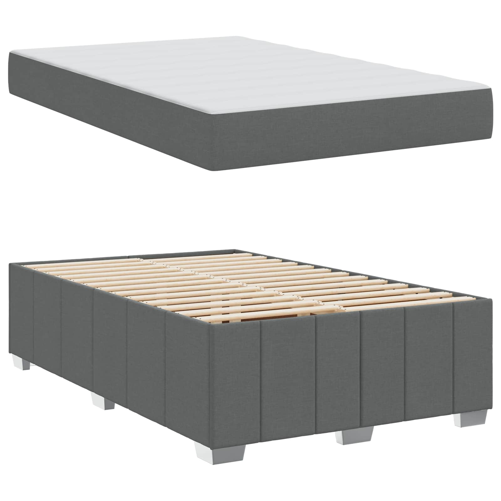 Struttura del letto Grigio scuro 120 x 200 cm Tessuto | homemem39