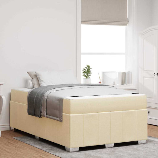 Struttura del letto con materasso Crema 120 x 200 cm Tessuto