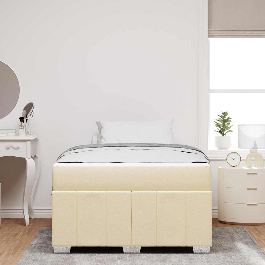 Struttura del letto con materasso Crema 120 x 200 cm Tessuto
