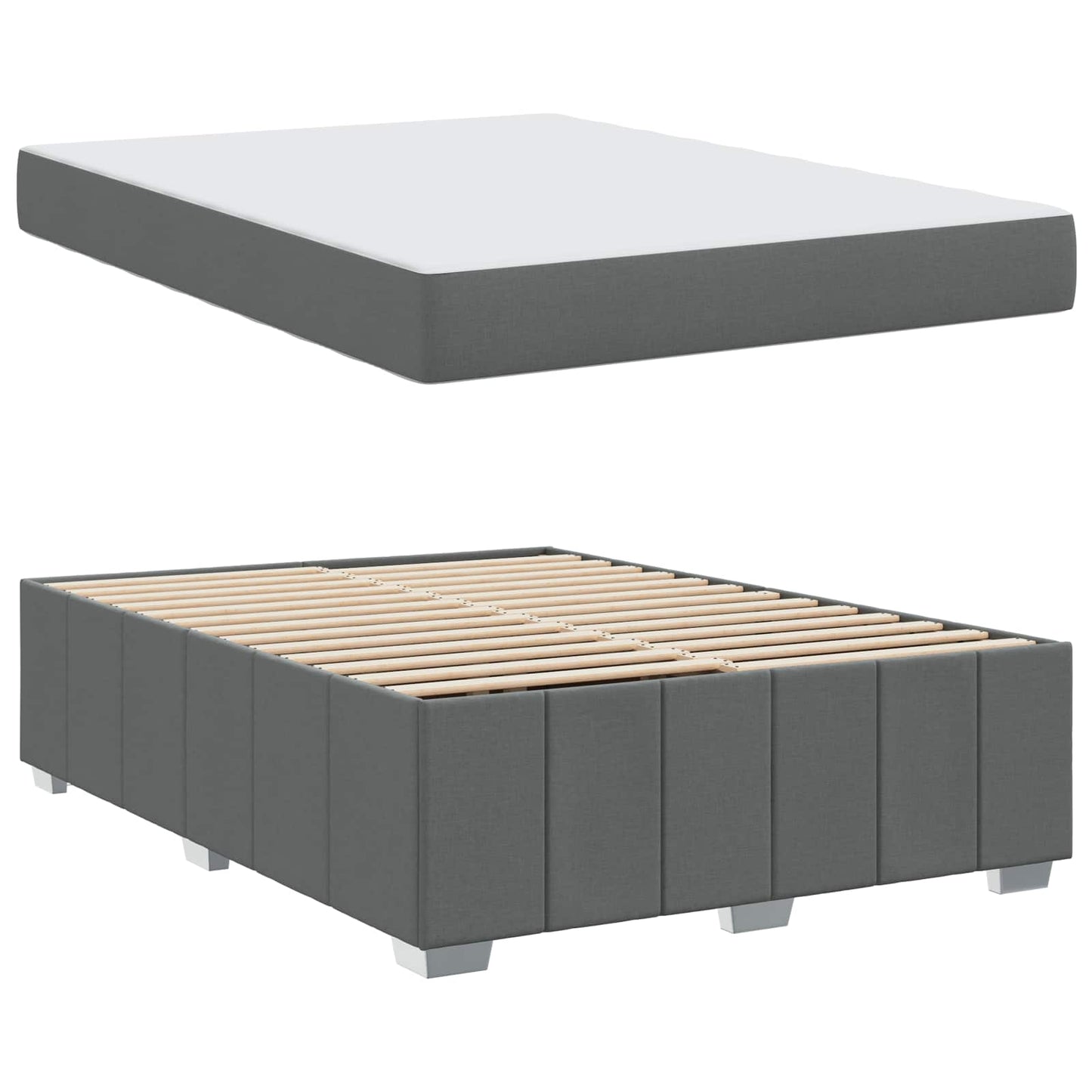Struttura del letto Grigio scuro 160 x 200 cm Tessuto | homemem39