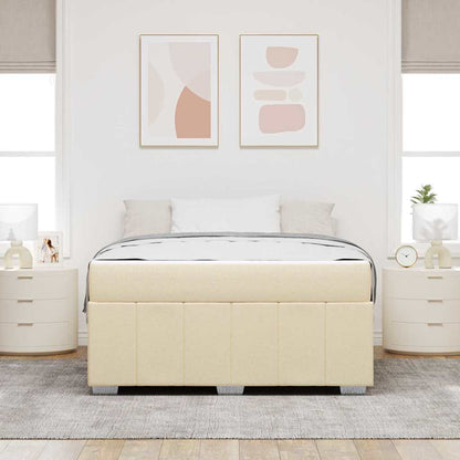 Struttura del letto con materasso Crema 160 x 200 cm Tessuto