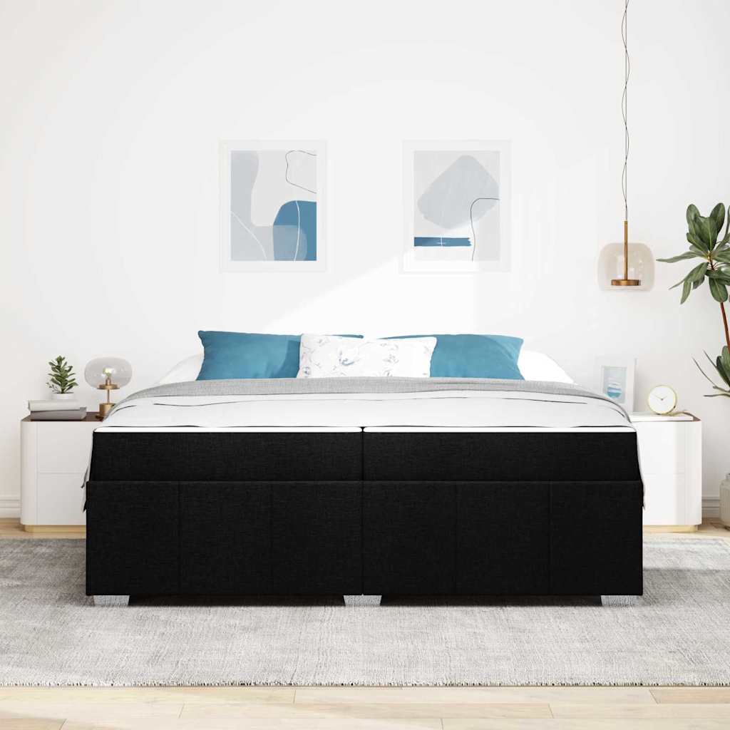 Struttura del letto con materasso Nero 200 x 200 cm Tessuto