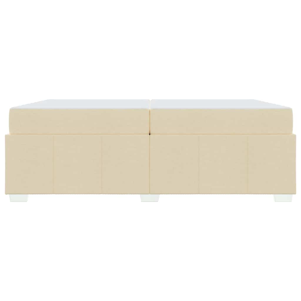 Struttura del letto con materasso Crema 200 x 200 cm Tessuto