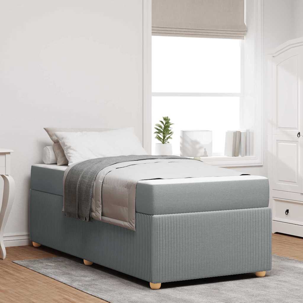 Struttura letto con materasso Grigio chiaro 80 x 200 cm Tessuto