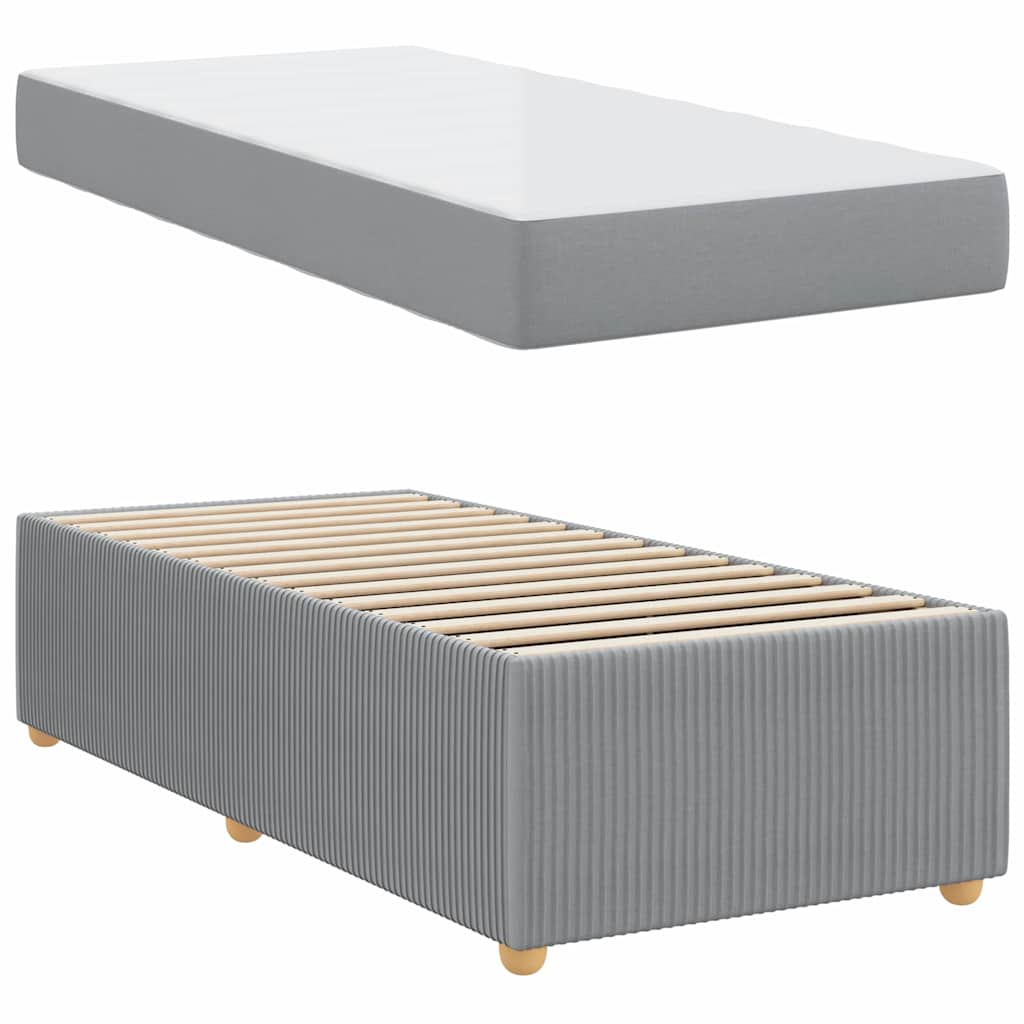 Struttura letto con materasso Grigio chiaro 80 x 200 cm Tessuto