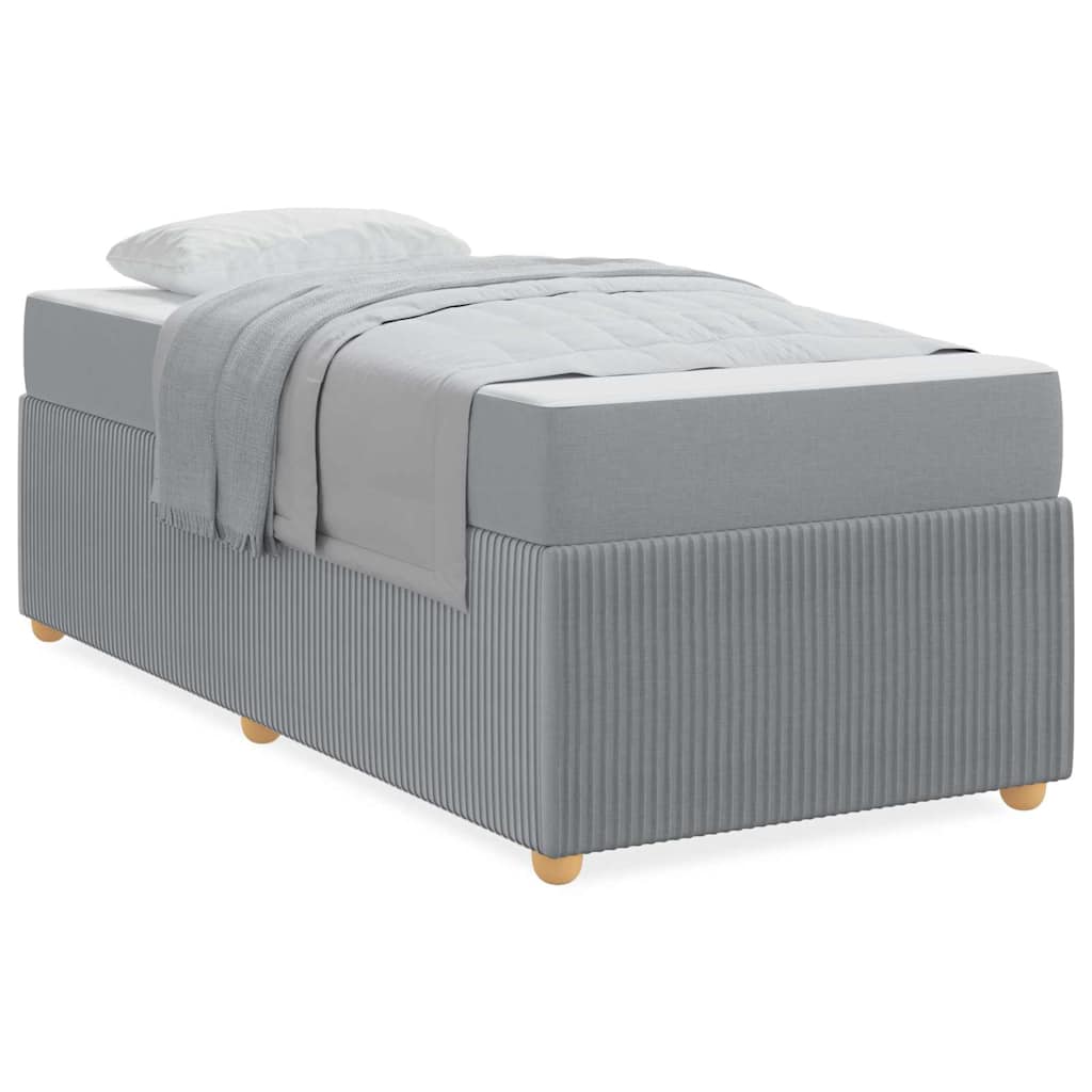 Struttura letto con materasso Grigio chiaro 80 x 200 cm Tessuto