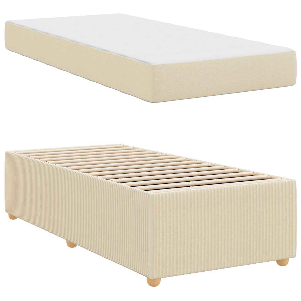 Struttura letto con materasso Crema 80 x 200 cm Tessuto