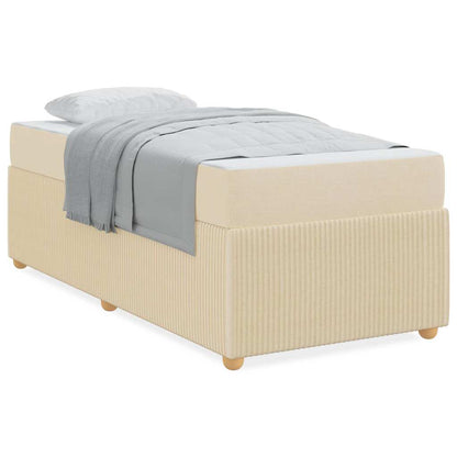 Struttura letto con materasso Crema 80 x 200 cm Tessuto