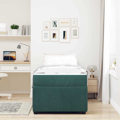 Struttura letto con materasso Verde scuro 80 x 200 cm Velluto
