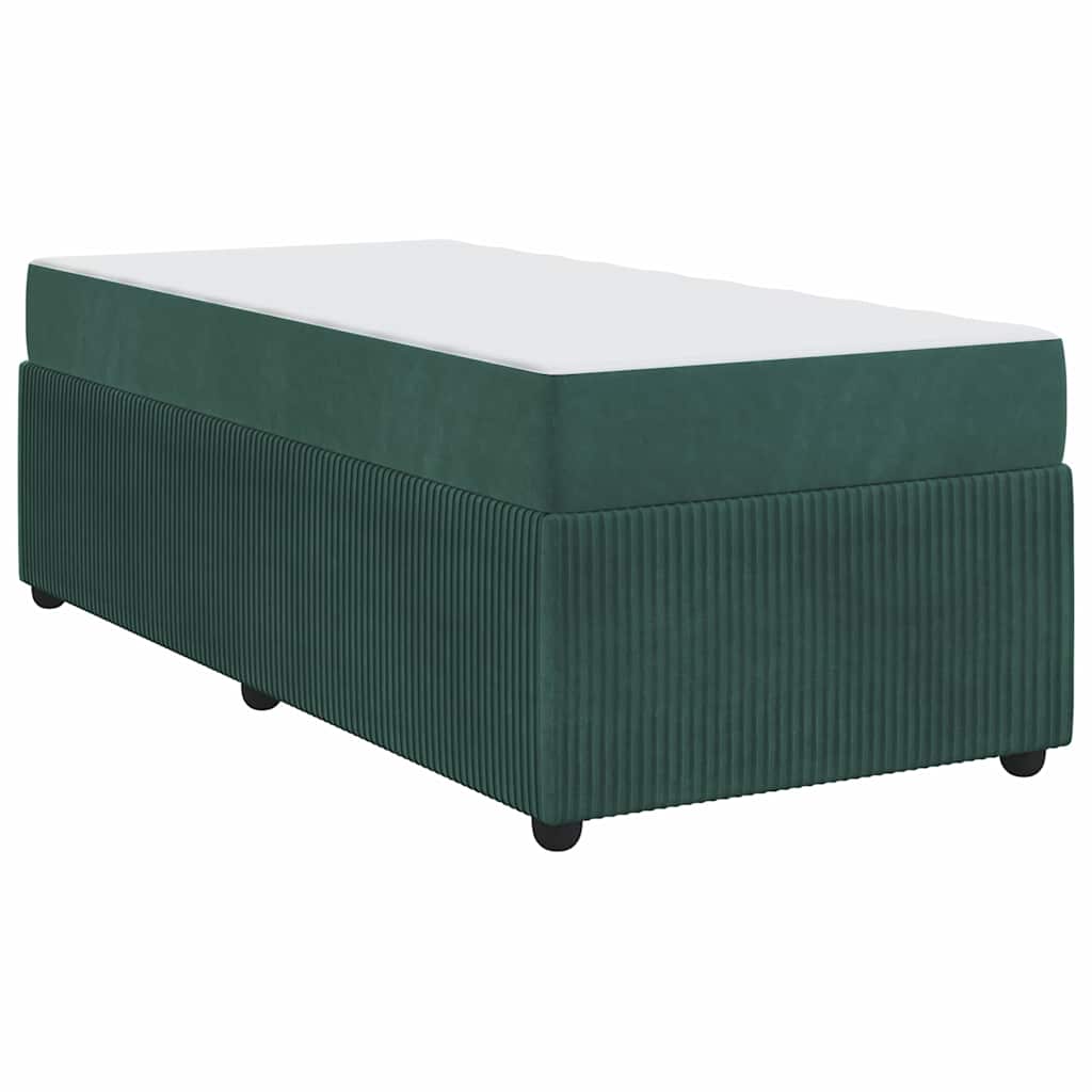 Struttura letto con materasso Verde scuro 80 x 200 cm Velluto