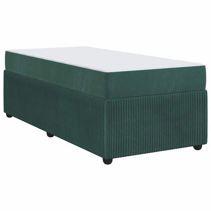 Struttura letto con materasso Verde scuro 80 x 200 cm Velluto