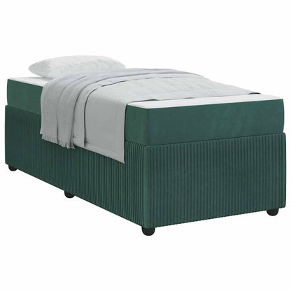 Struttura letto con materasso Verde scuro 80 x 200 cm Velluto