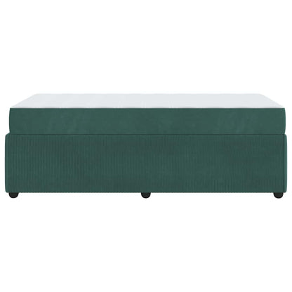 Struttura letto con materasso Verde scuro 80 x 200 cm Velluto