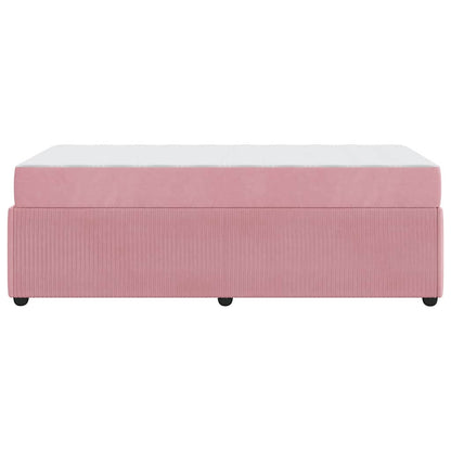 Struttura del letto con materasso Rosa 80 x 200 cm Tessuto | homemem39