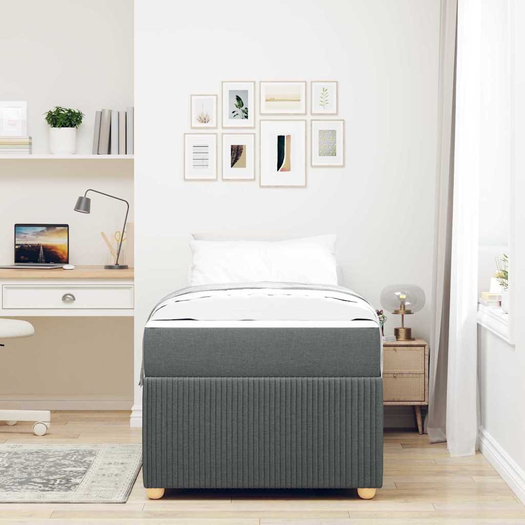 Struttura del letto Grigio scuro 90 x 190 cm Tessuto