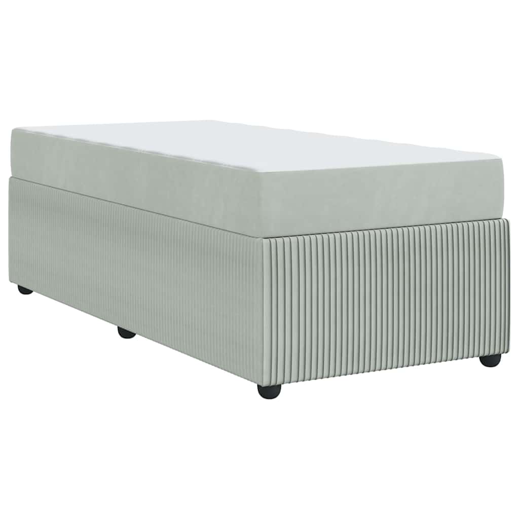 Struttura letto con materasso Grigio chiaro 90 x 190 cm Velluto - homemem39