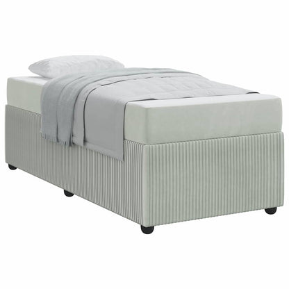Struttura letto con materasso Grigio chiaro 90 x 190 cm Velluto