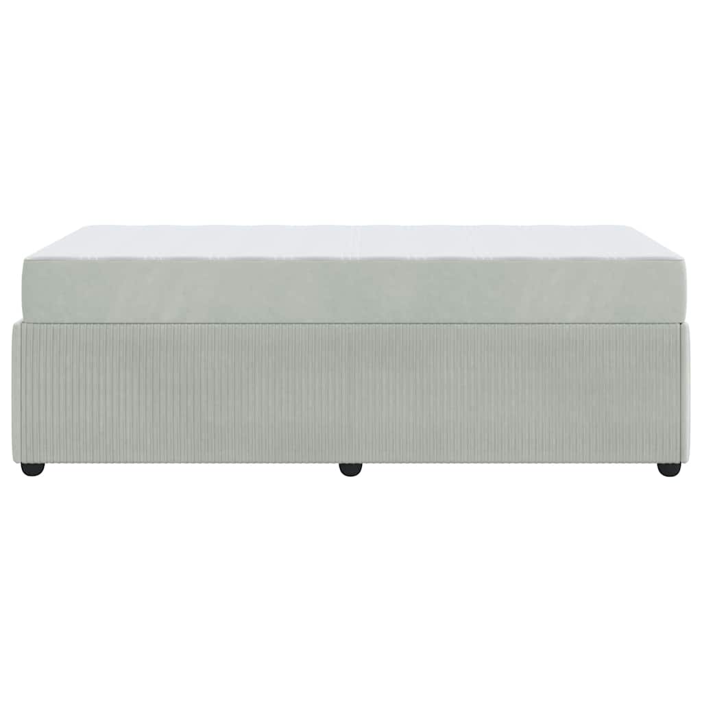 Struttura letto con materasso Grigio chiaro 90 x 190 cm Velluto
