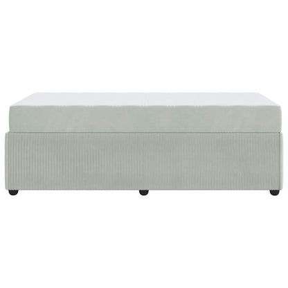 Struttura letto con materasso Grigio chiaro 90 x 190 cm Velluto