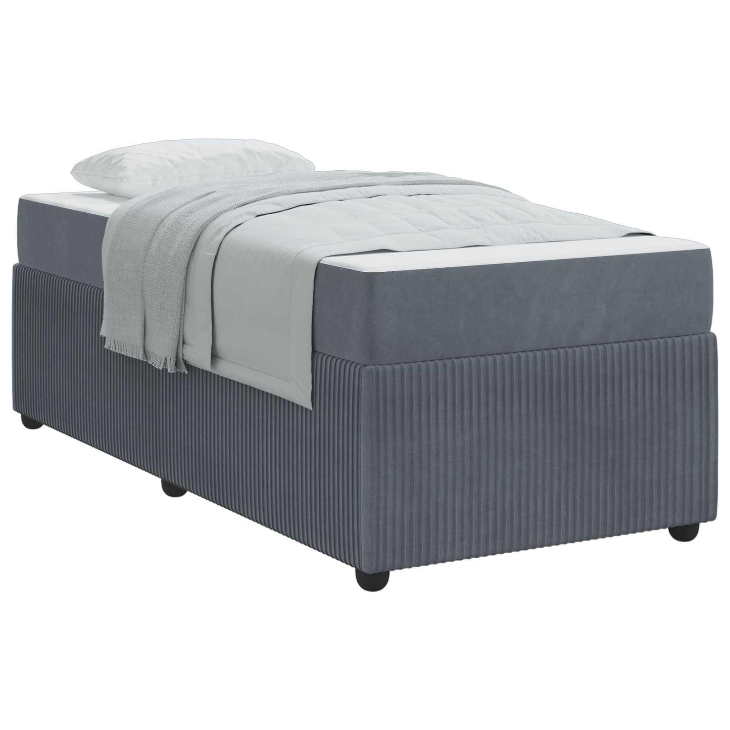 Struttura del letto Grigio scuro 90 x 190 cm Tessuto | homemem39