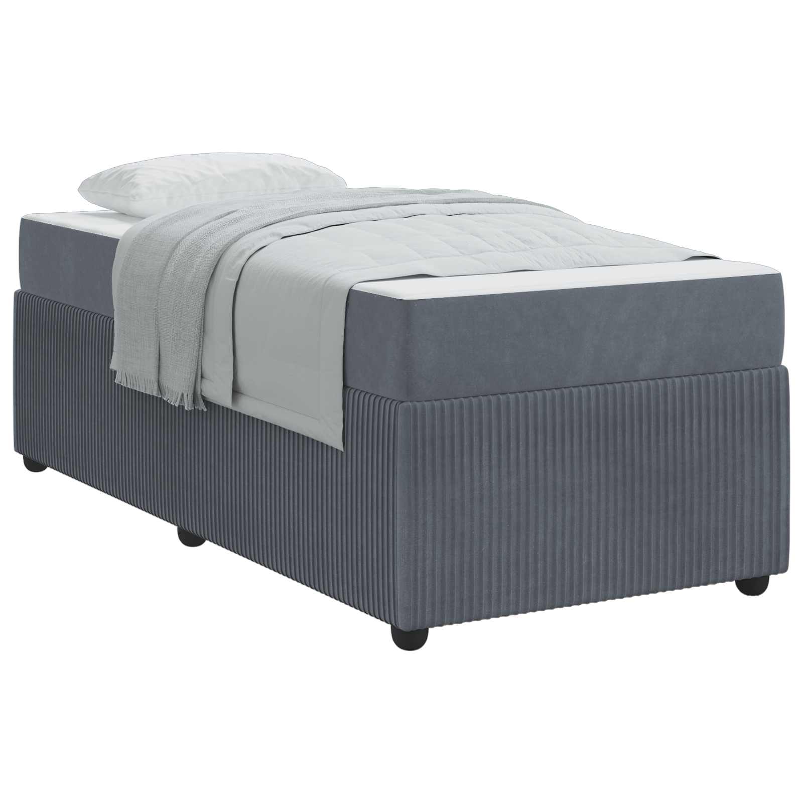 Struttura del letto Grigio scuro 90 x 190 cm Tessuto | homemem39