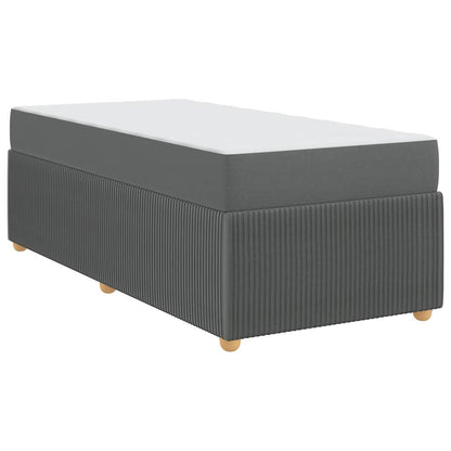 Struttura letto con materasso Grigio scuro 90 x 200 cm Tessuto