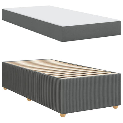 Struttura letto con materasso Grigio scuro 90 x 200 cm Tessuto