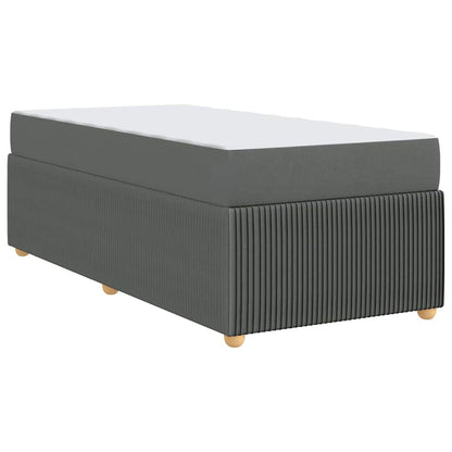 Struttura letto con materasso Grigio scuro 90 x 200 cm Tessuto