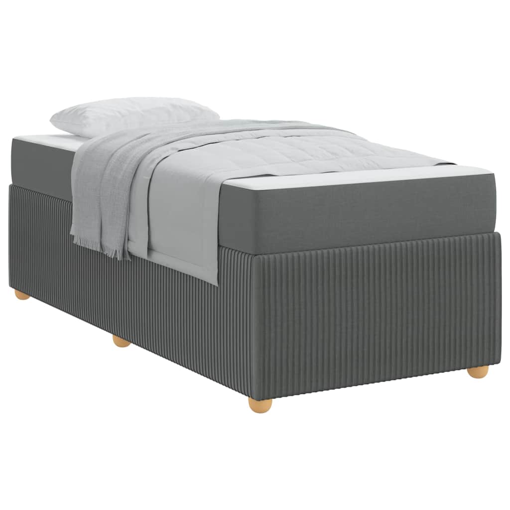 Struttura letto con materasso Grigio scuro 90 x 200 cm Tessuto