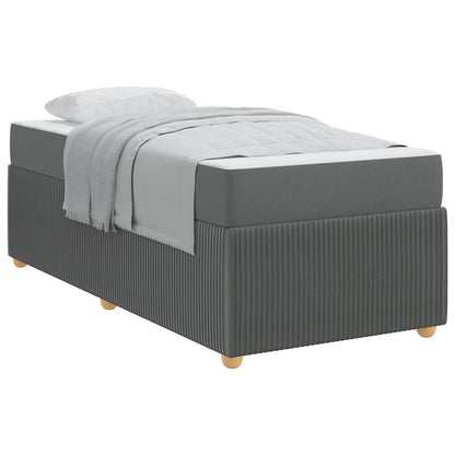 Struttura letto con materasso Grigio scuro 90 x 200 cm Tessuto