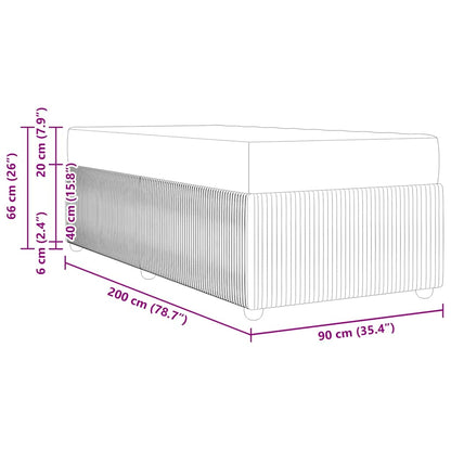 Struttura letto con materasso Crema 90 x 200 cm Tessuto