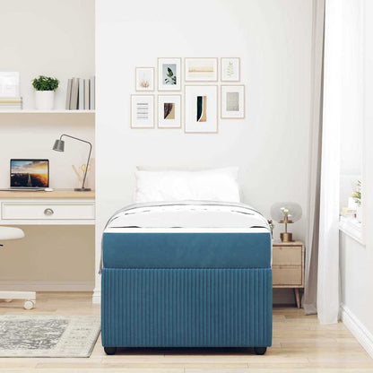 Struttura letto con materasso Blu 90 x 200 cm Velluto