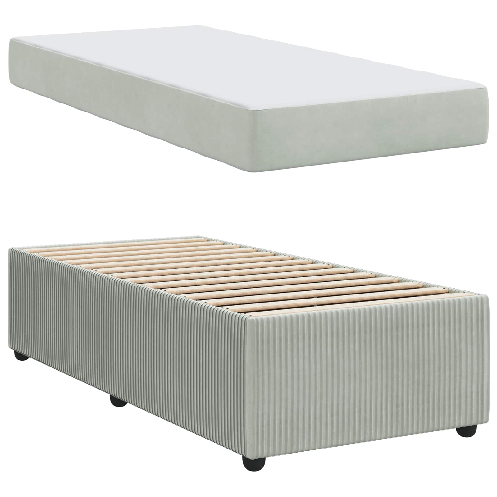 Struttura del letto Grigio chiaro 100 x 200 cm Tessuto | homemem39