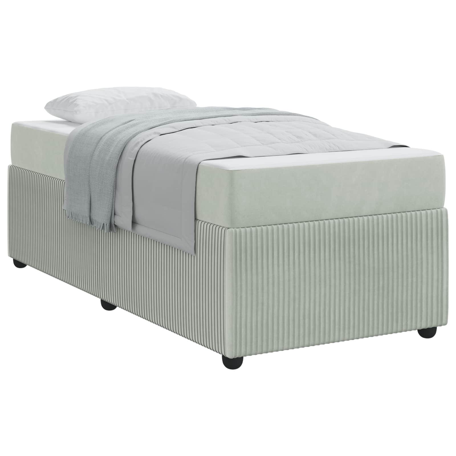 Struttura del letto Grigio chiaro 100 x 200 cm Tessuto | homemem39